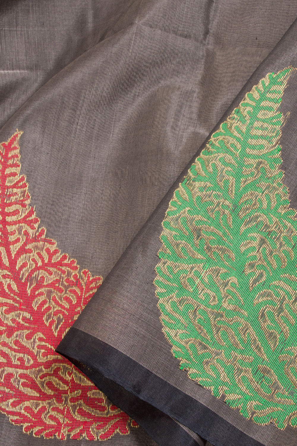 Grey Handloom Kovai Silk Cotton Saree 10069045 - Avishya