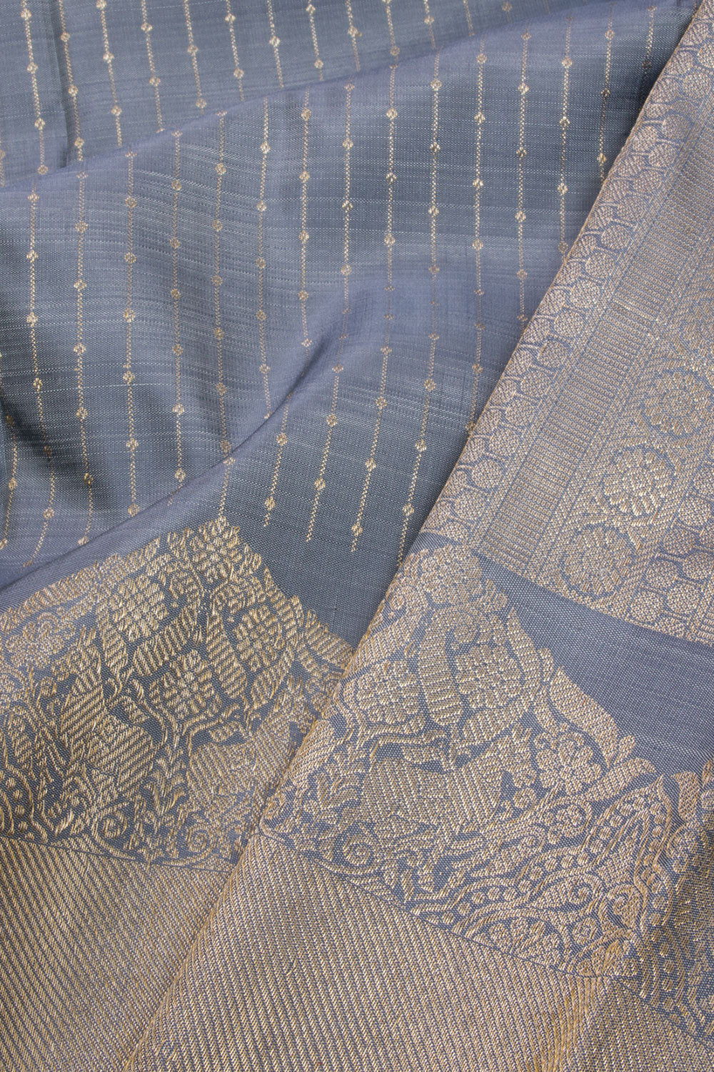 Grey Handloom Bridal Kanjivaram silk saree 10069127 - Avishya