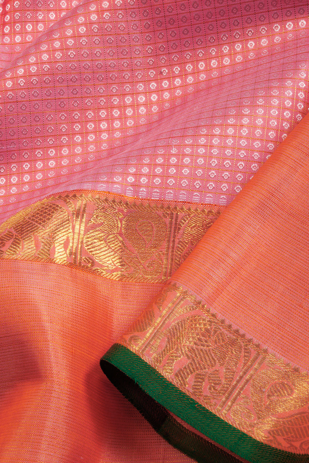 Peach Handloom Bridal Kanjivaram Silk Saree 10069131