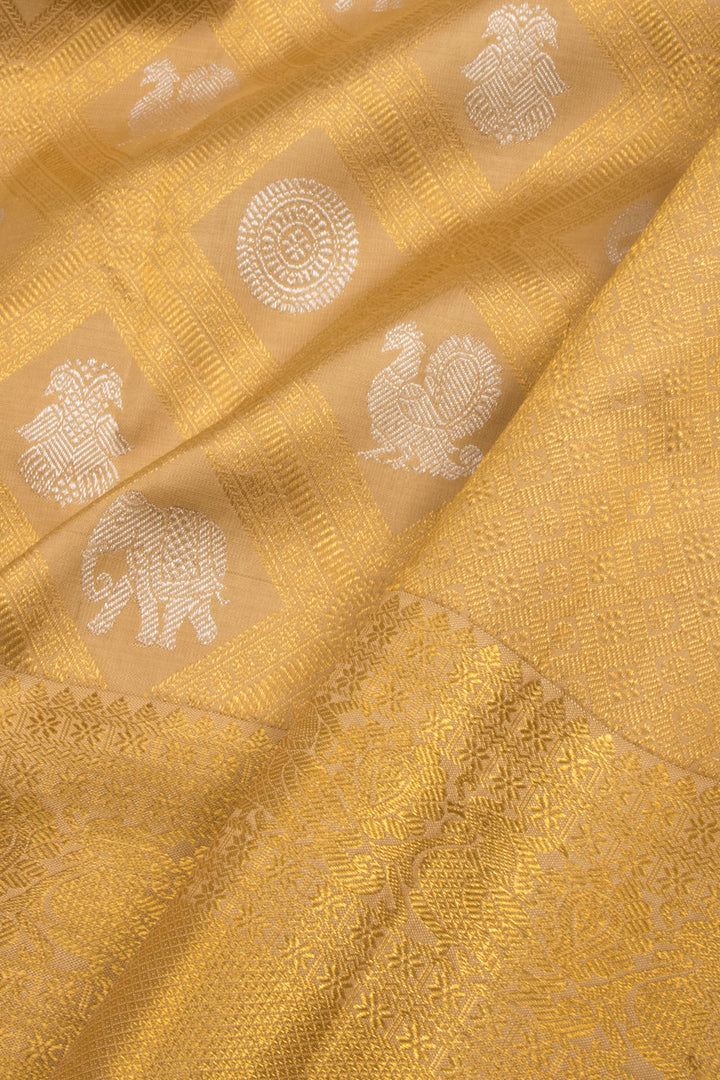 Gold Handloom Bridal Kanjivaram Silk Saree 10069144