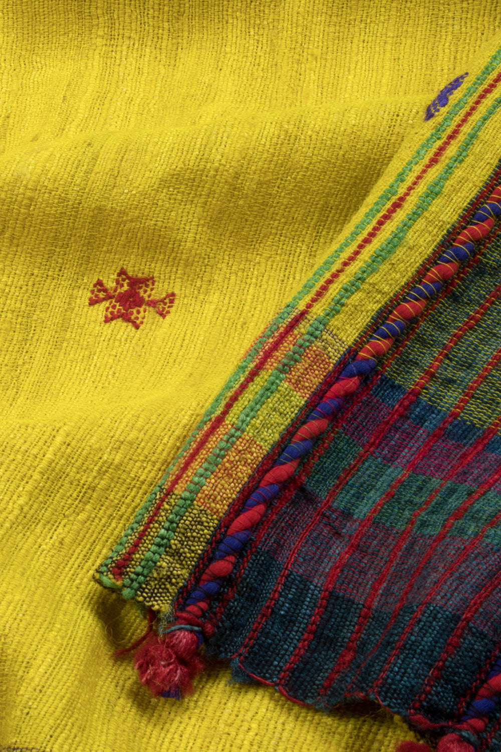 Yellow Handloom Bhujodi Tussar Cotton Saree 10069838 - Avishya