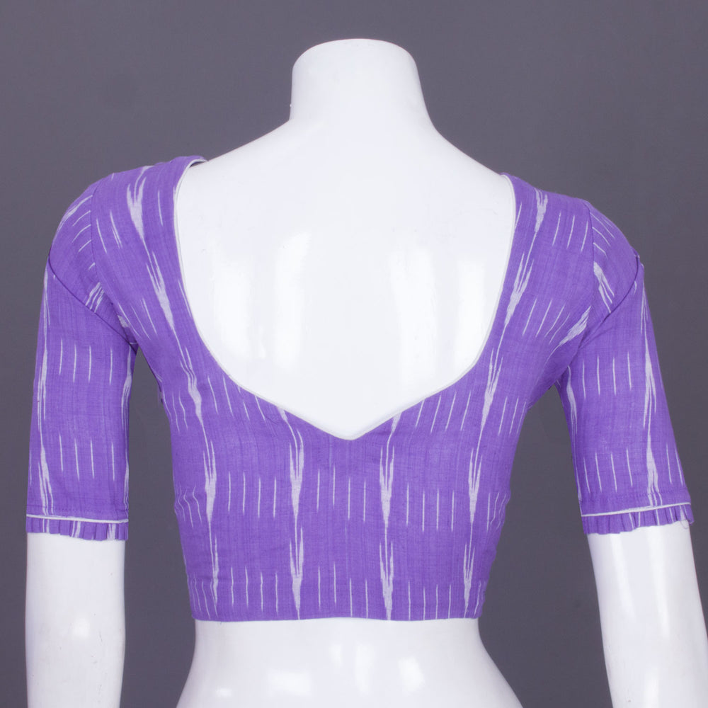Lavender Handcrafted Ikat Cotton Blouse Without Lining 10069964 - Avishya