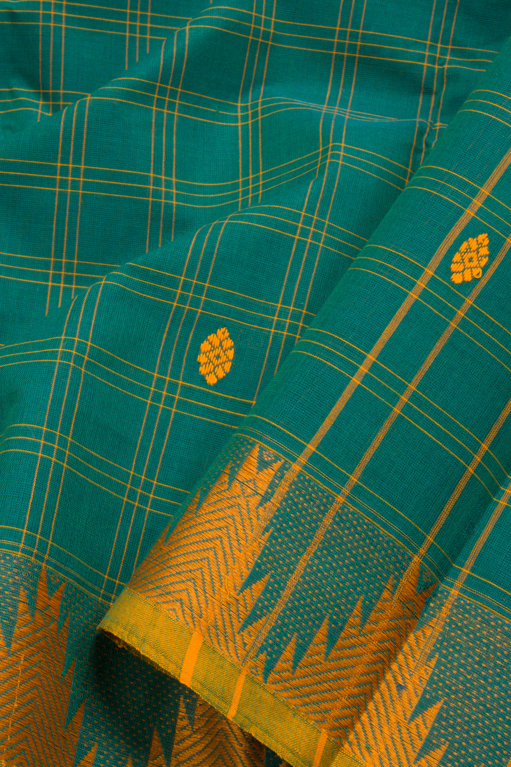 Blue Handloom Chettinad Cotton Saree 10070032 - Avishya