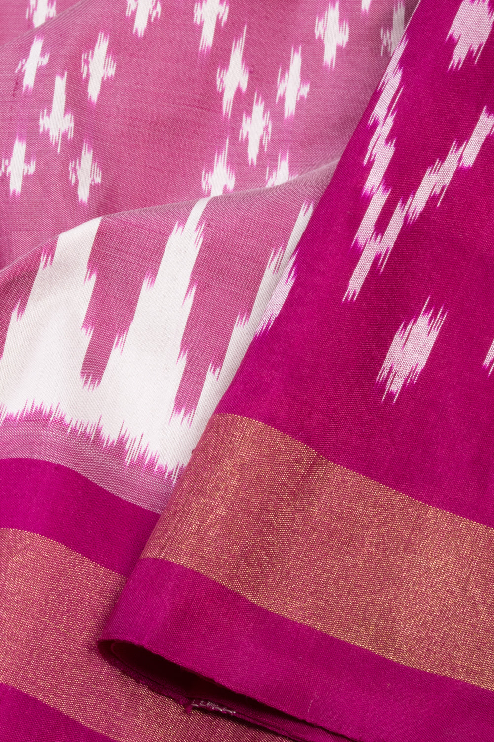Pink Handloom Pochampally Ikat Silk Saree