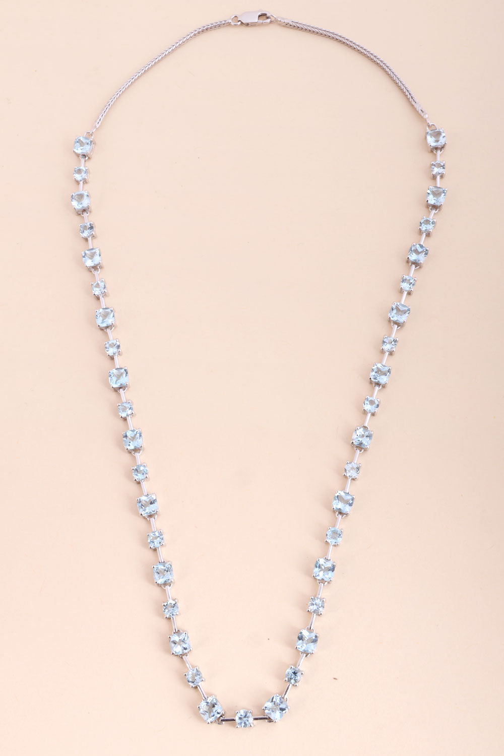 Blue Topaz Sterling Silver Necklace 10067133 - Avishya