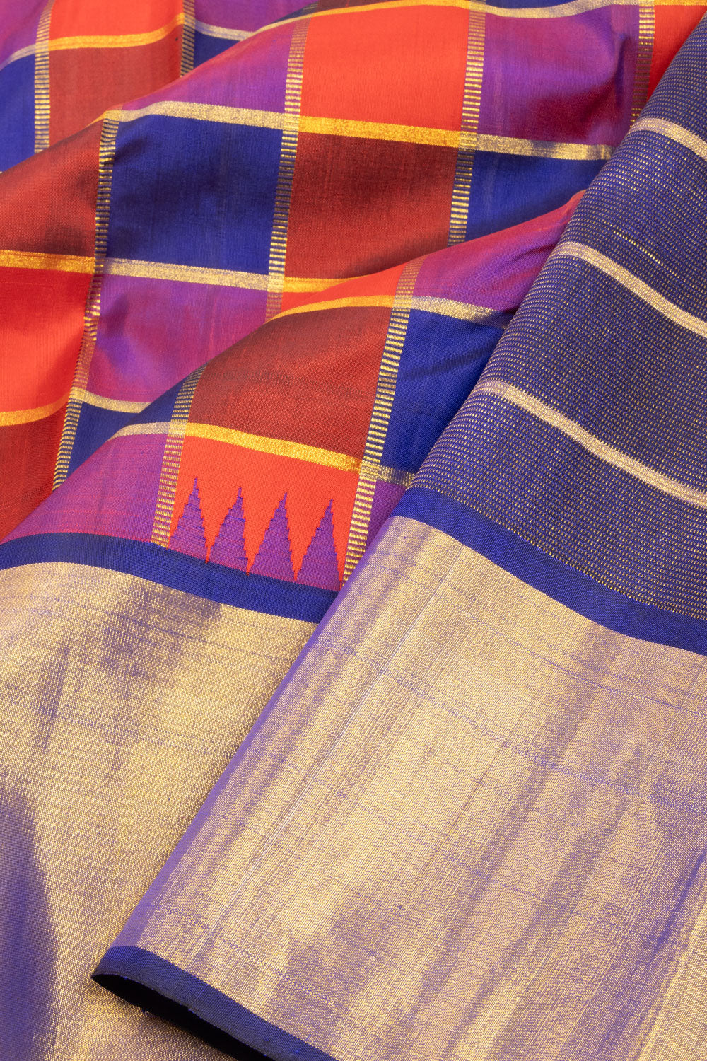 Multicolour Handloom Kanjivaram silk saree 10069152 - Avishya