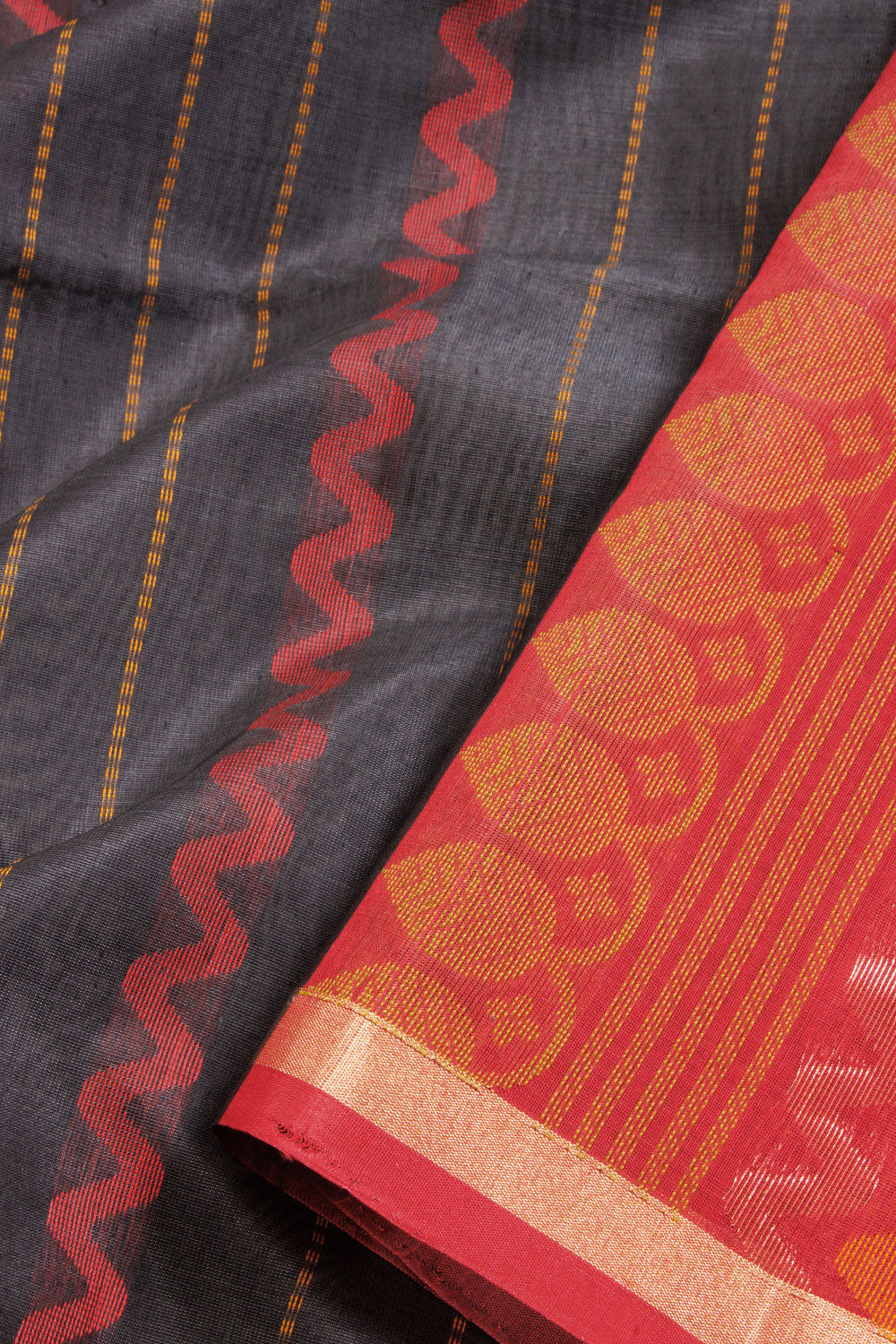 Grey Handloom Kovai Silk Cotton Saree 10069038 - Avishya