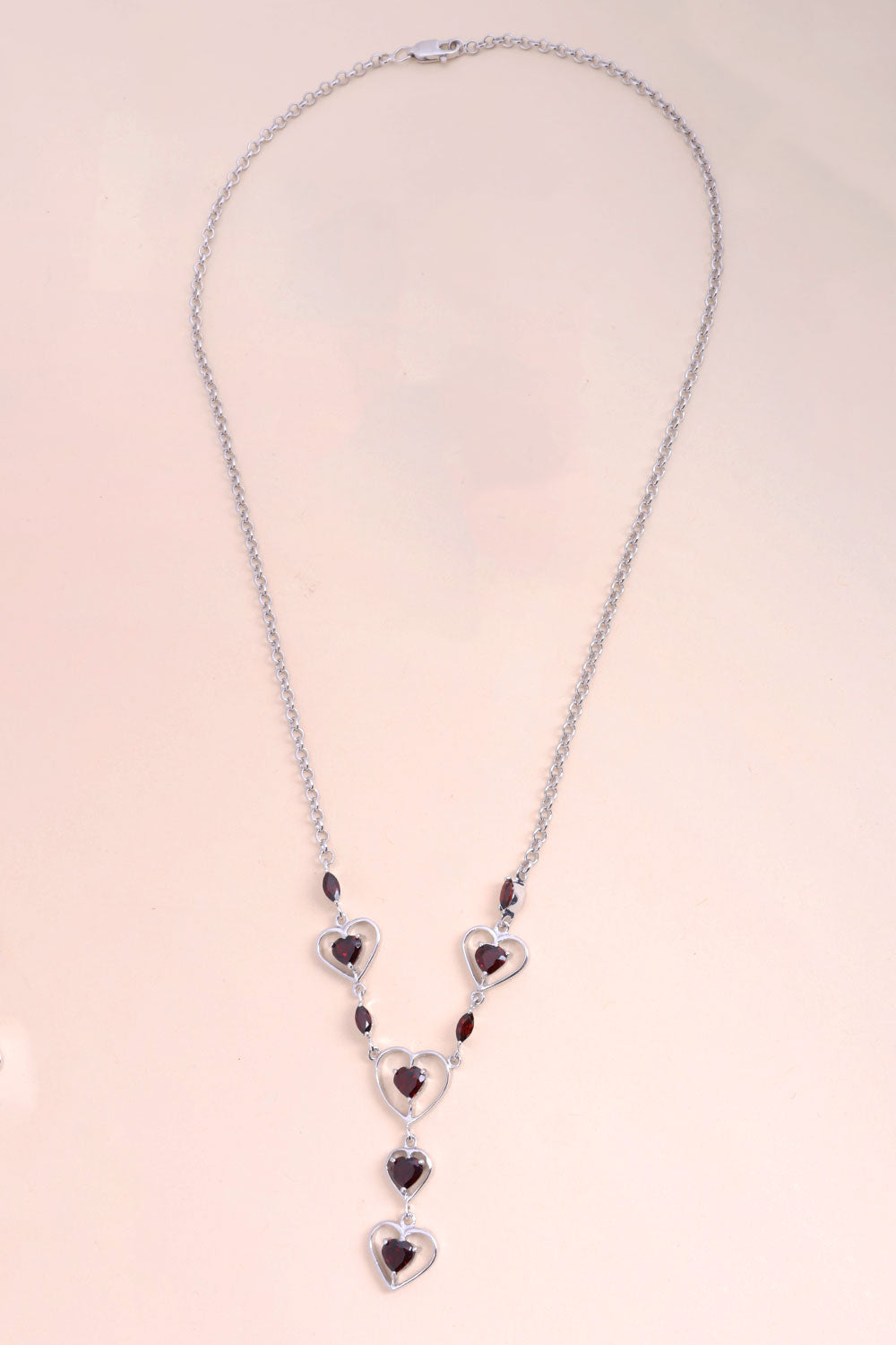 Garnet Sterling Silver Necklace 10067116 - Avishya