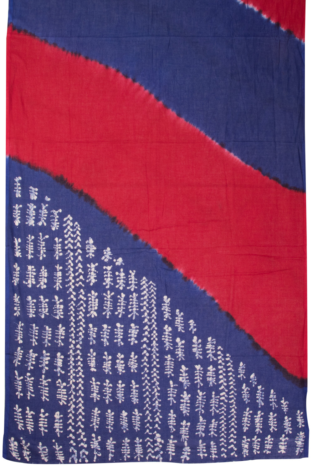Berry Blue Batik Cotton 3-Piece Salwar Suit Material -Avishya