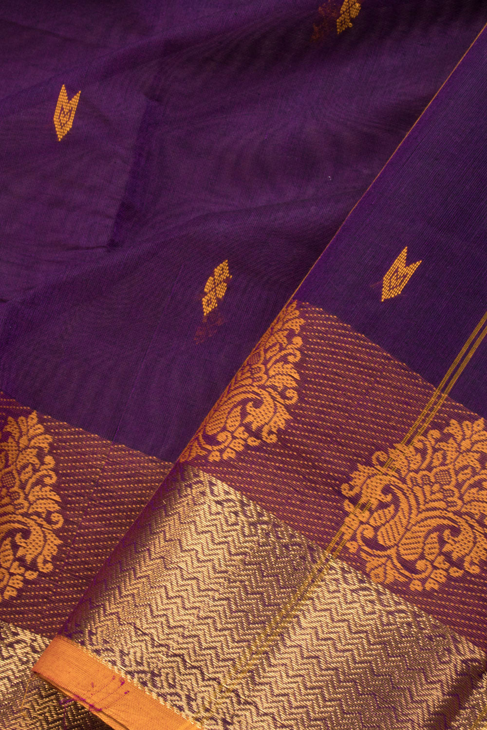 Purple Handloom Chettinad Cotton Saree 10070016