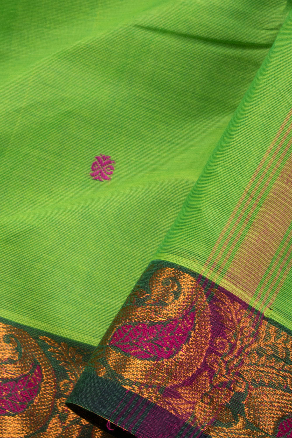 Lime Green Handloom Kanchi Cotton 10070017 - Avishya