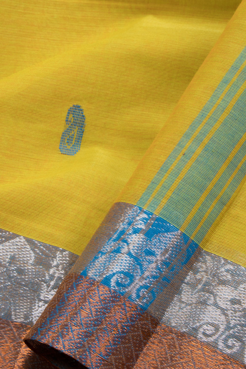 Lemon Yellow Handloom Kanchi Cotton 10070021 - Avishya