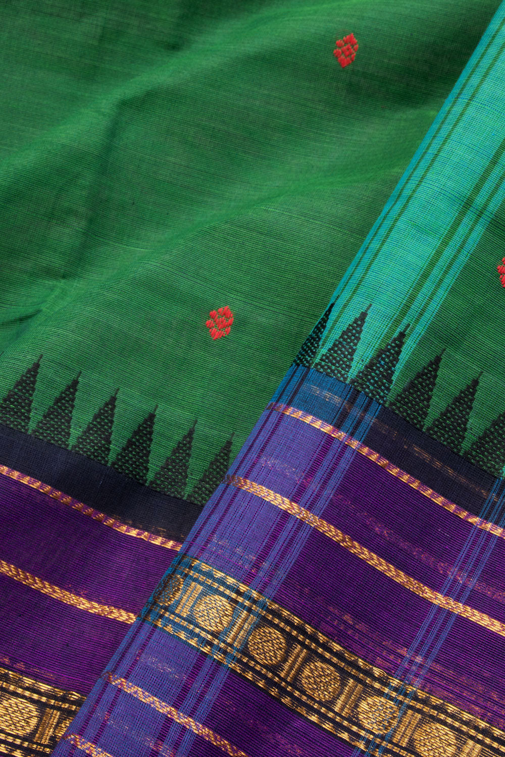 Green Handloom Chettinad Cotton Saree 10070024 - Avishya