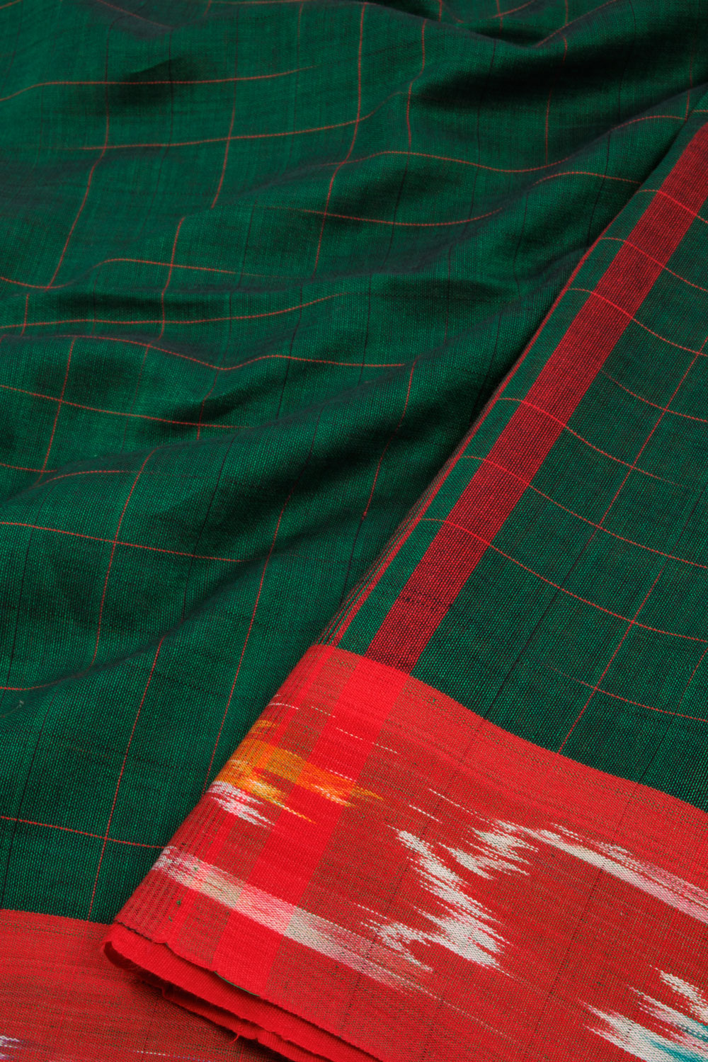 Green Bengal Phulia Cotton Saree 10069415 - Avishya