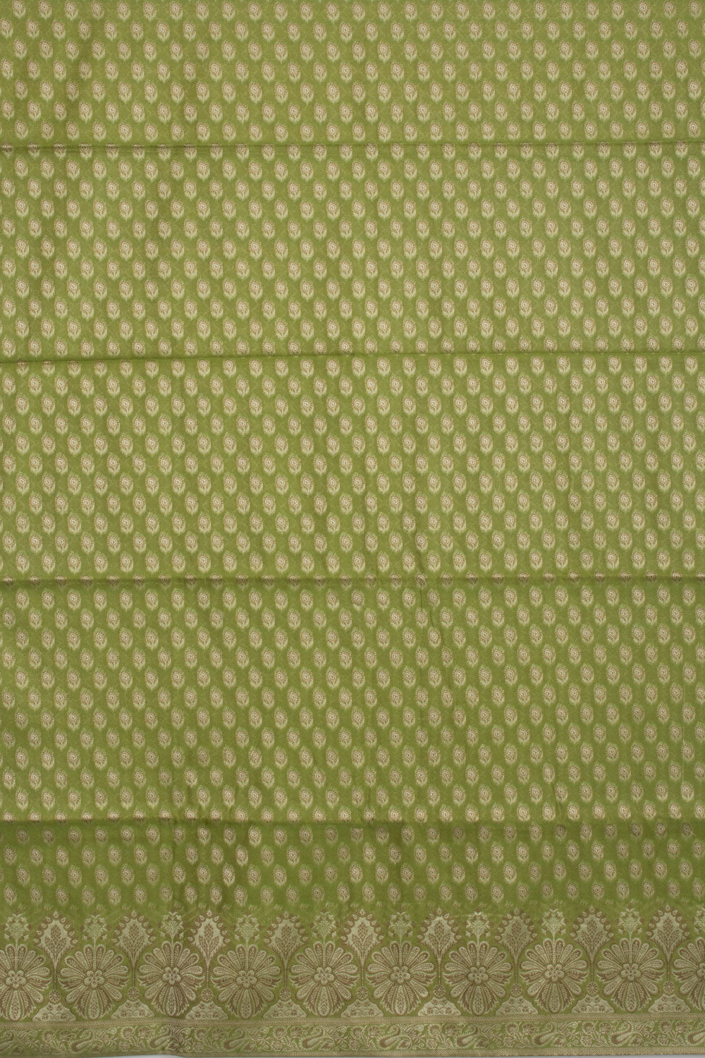Green Banarasi Cotton 3-Piece Salwar Suit Material - Avishya
