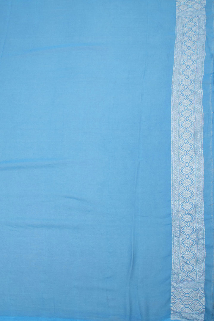 Handcrafted Blue Banarasi Katrua Georgette Saree 