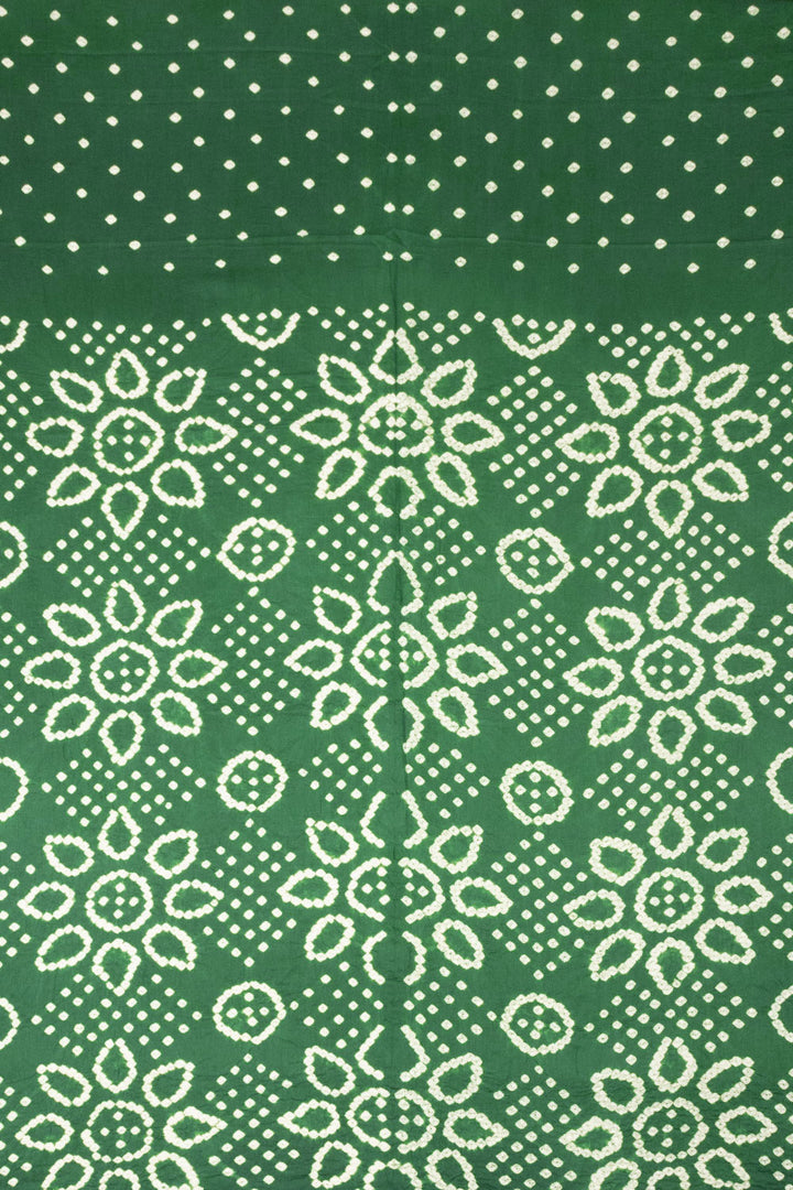Green Bandhani Cotton 3-Piece Salwar Suit Material - Avishya