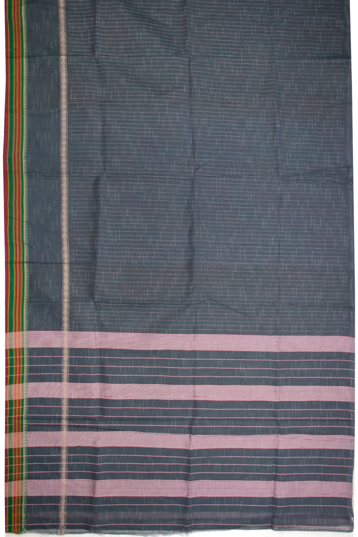Green Handloom Narayanpet Cotton Saree Without Blouse 10064363 - Avishya