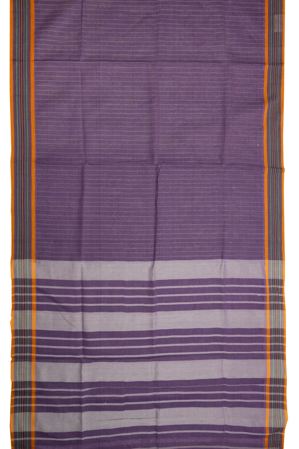 Purple Handloom Narayanpet Cotton Saree Without Blouse 10064365 - Avishya