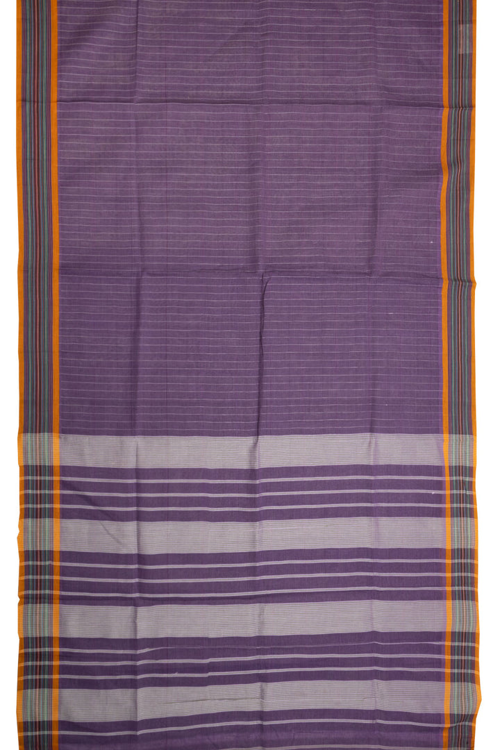 Purple Handloom Narayanpet Cotton Saree Without Blouse 10064365 - Avishya