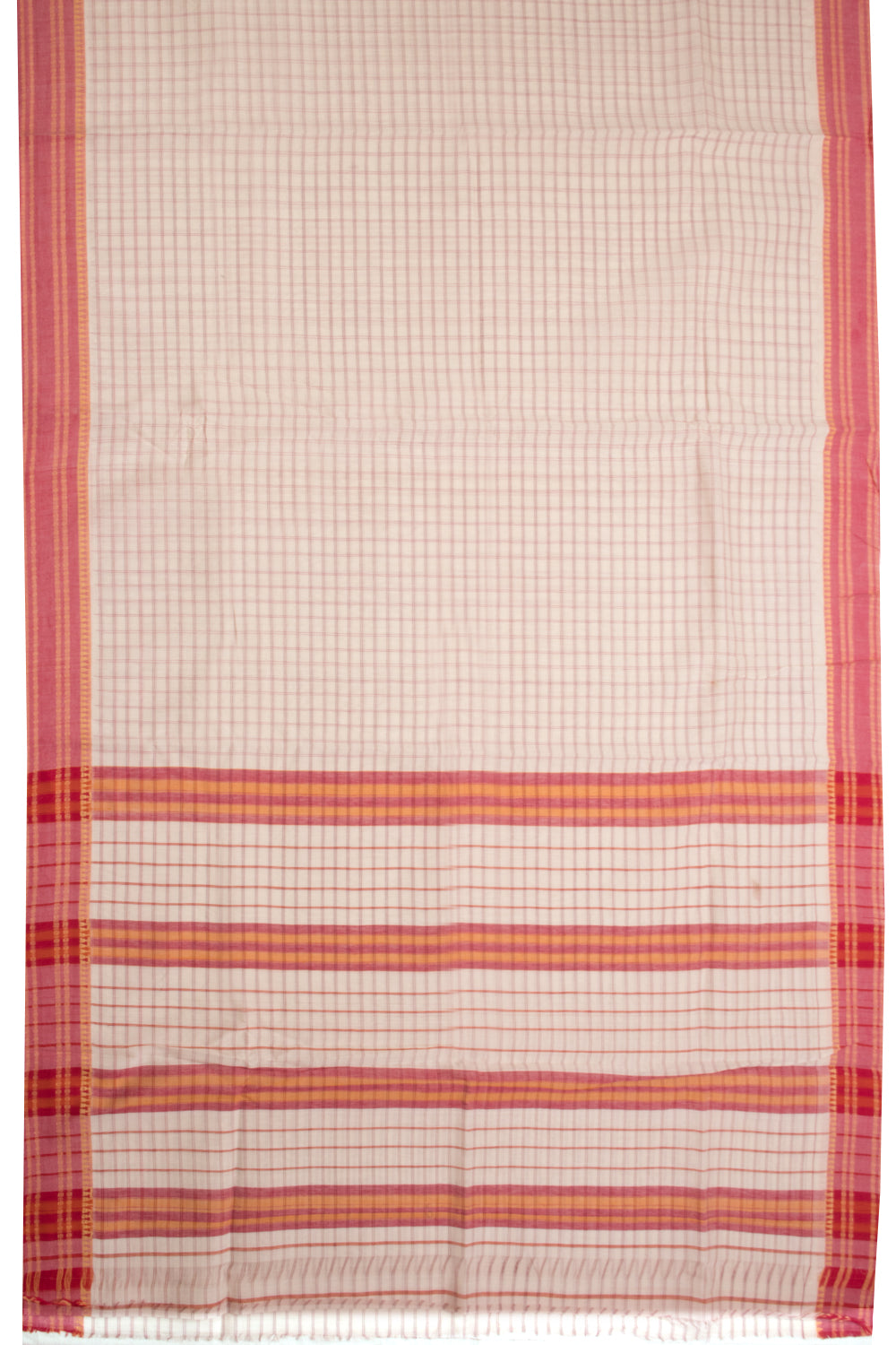 Off White Handloom Narayanpet Cotton Saree Without Blouse 10064385 - Avishya