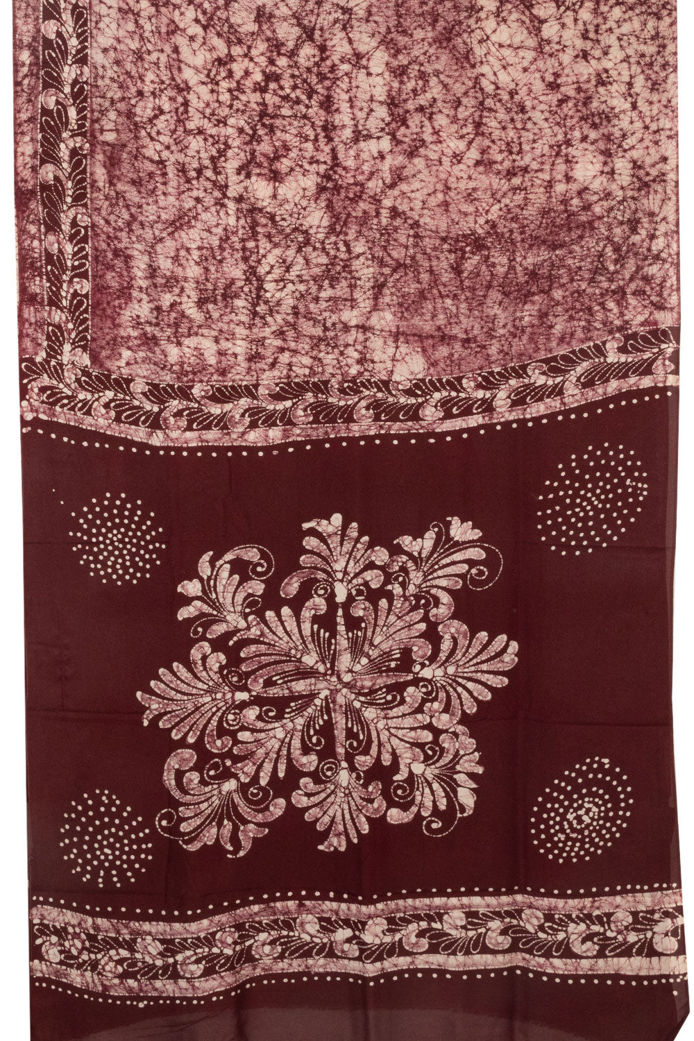 Brown Batik Muslin Silk Saree - Avishya