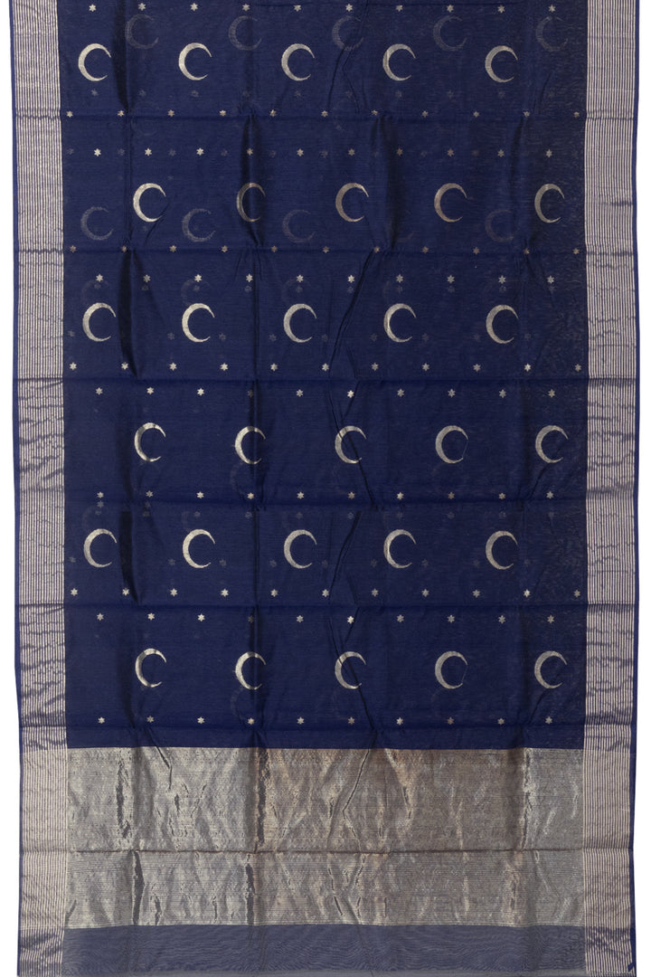 Blue Handwoven Chanderi Silk Cotton Saree - Avishya