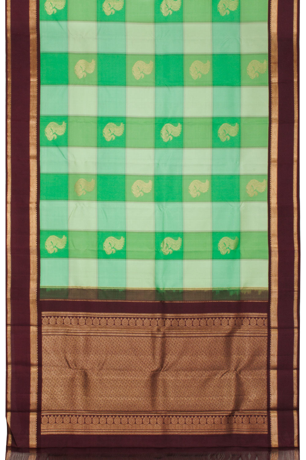 Apple Green Korvai Kanjivaram Silk Saree - Avishya