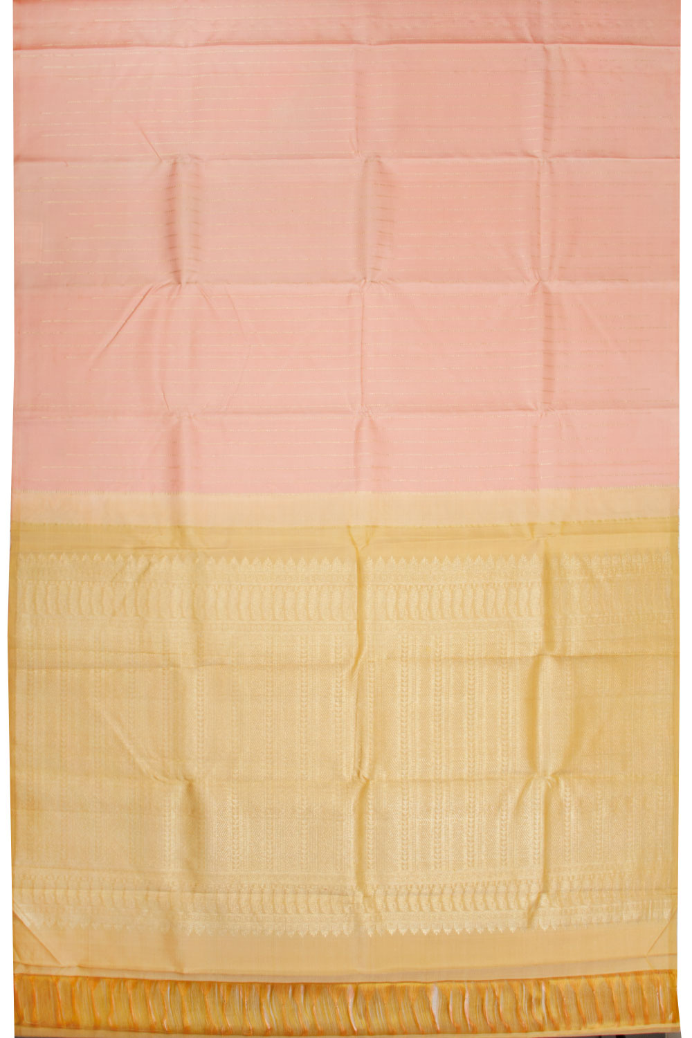 Peach Handloom Kanjivaram silk saree - Avishya