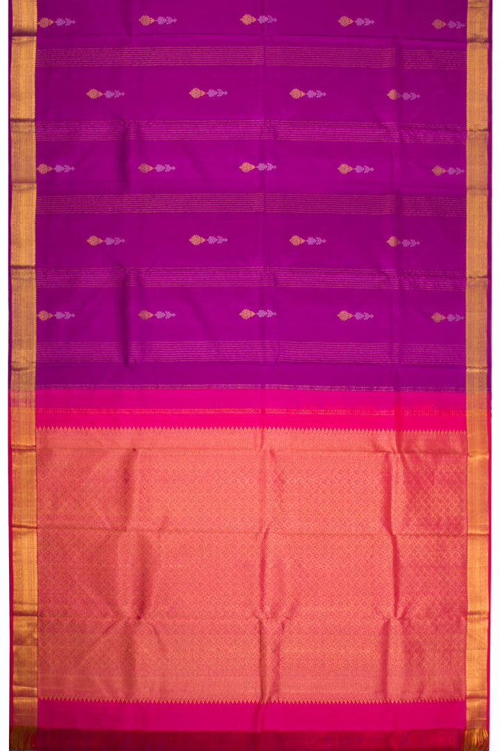 Persian Luxury Purple Handloom Kanjivaram silk saree - Avishya