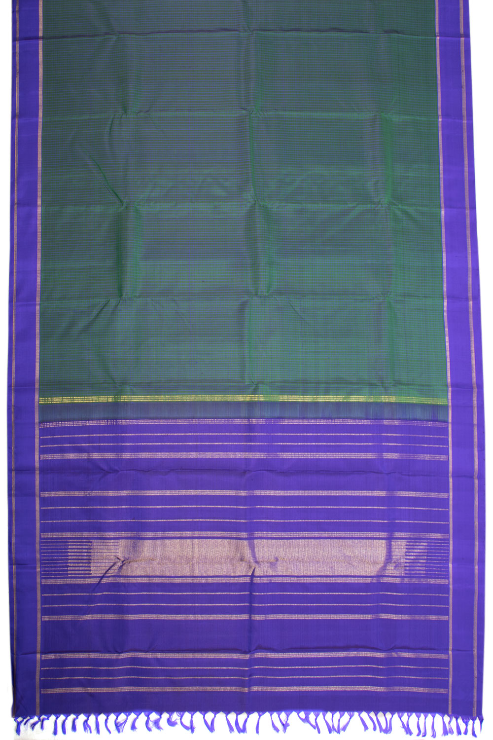 Teal green Handloom Kanjivaram silk saree - Avishya