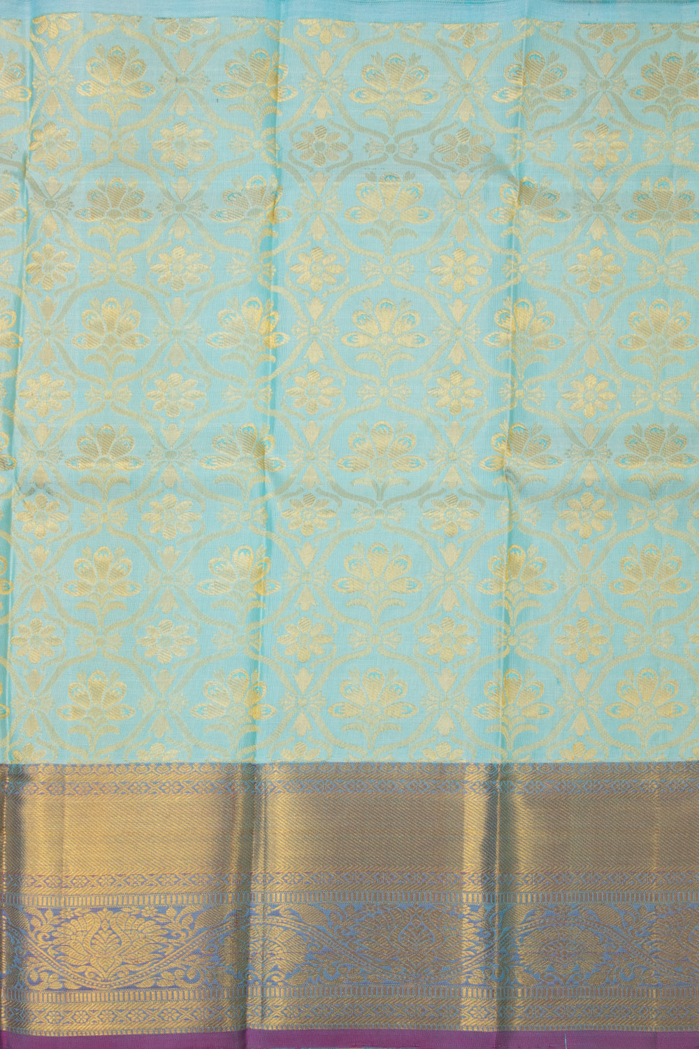 Sapphire Blue Kanjivaram Pattu Pavadai Material -Avishya