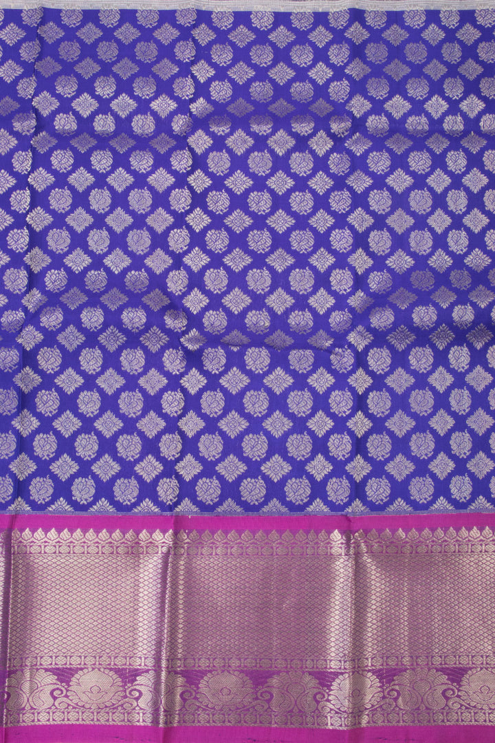 Berry Blue Kanjivaram Pattu Pavadai Material -Avishya