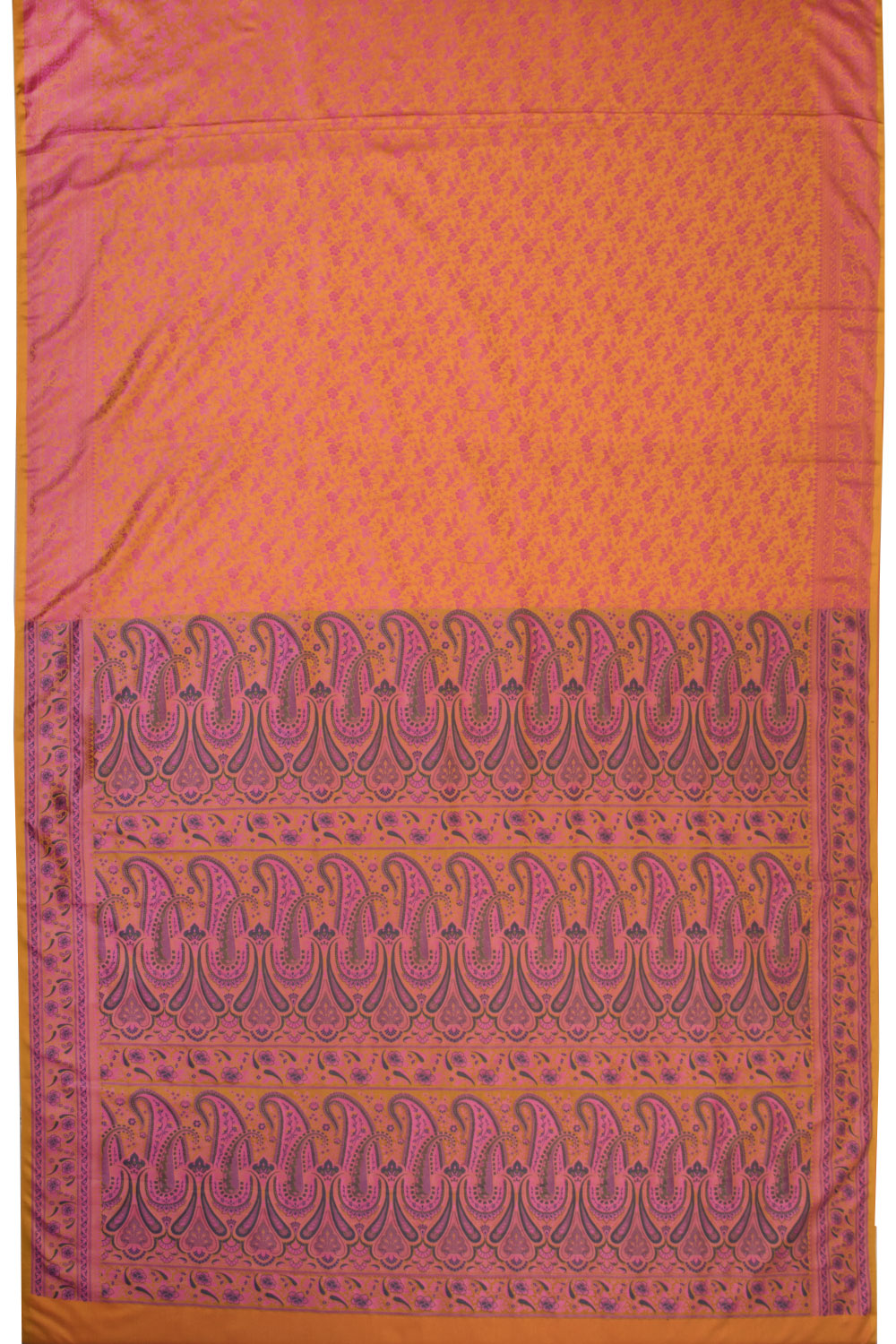 Orange Handloom Himroo Banana Silk Saree - Avishya