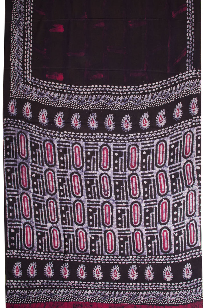 Black Batik  Muslin Silk Saree-Avishya