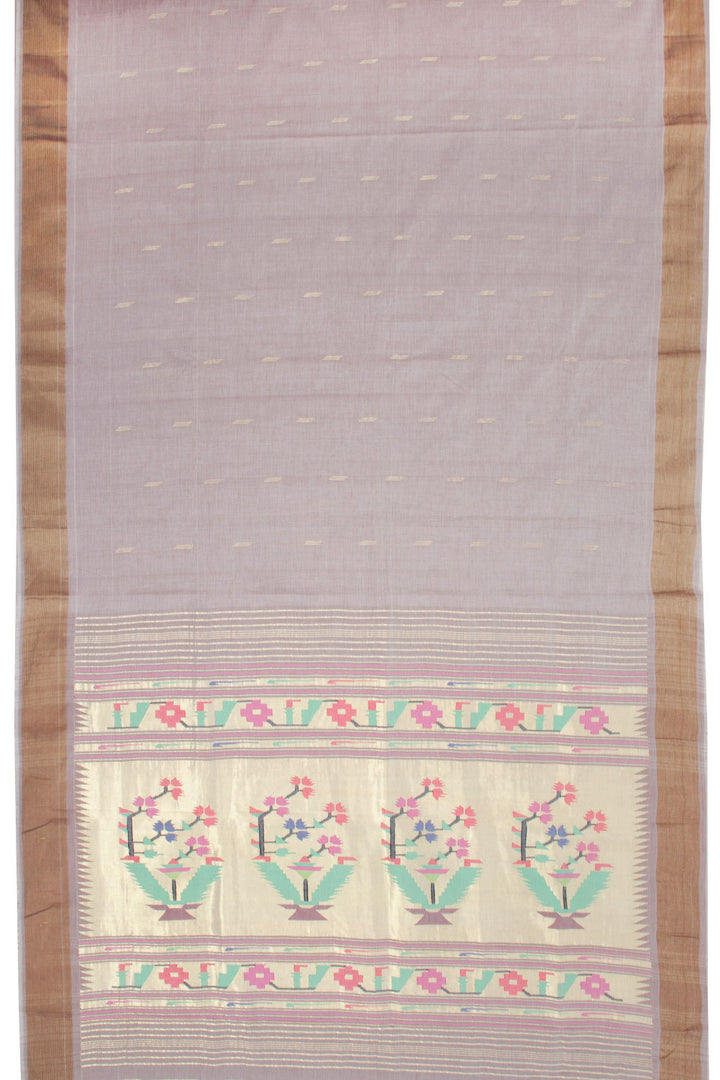 Brown Handloom Paithani Cotton Saree 10068431 - Avishya