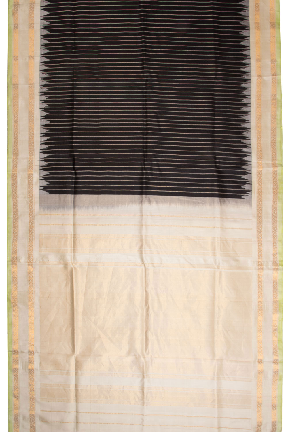 Black Handloom Gadwal Kuttu Silk Saree 10068737 - Avishya