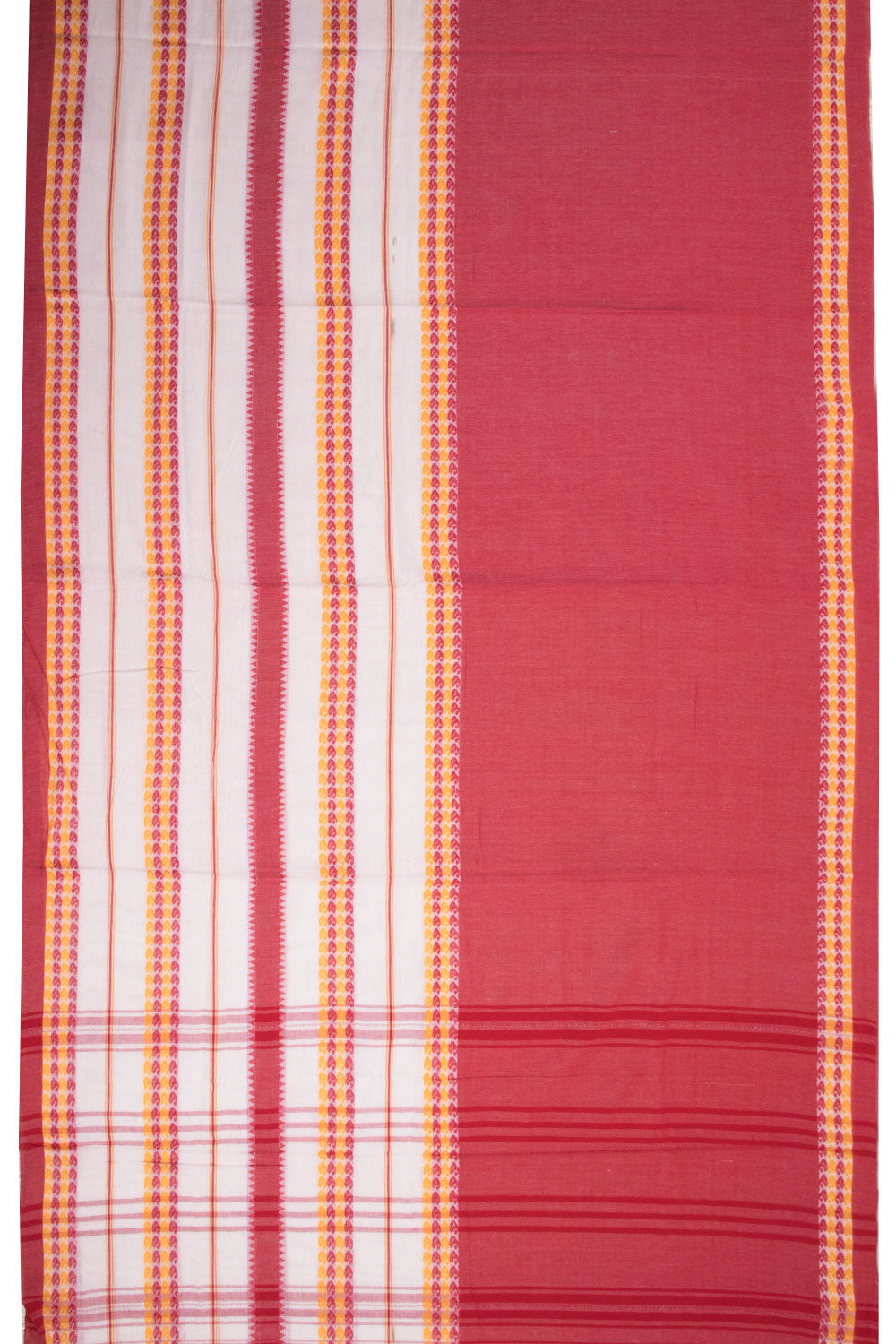 White Handloom Dhaniakhali Cotton Saree- Avishya