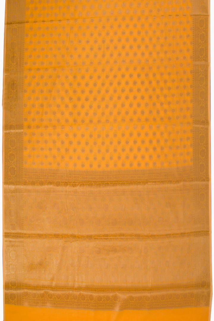Yellow Handloom Banarasi Cotton Saree 10068890 - Avishya 