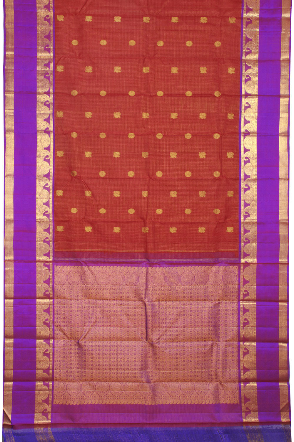 Maroon Handloom Kanjivaram Silk Saree 10069132 - Avishya