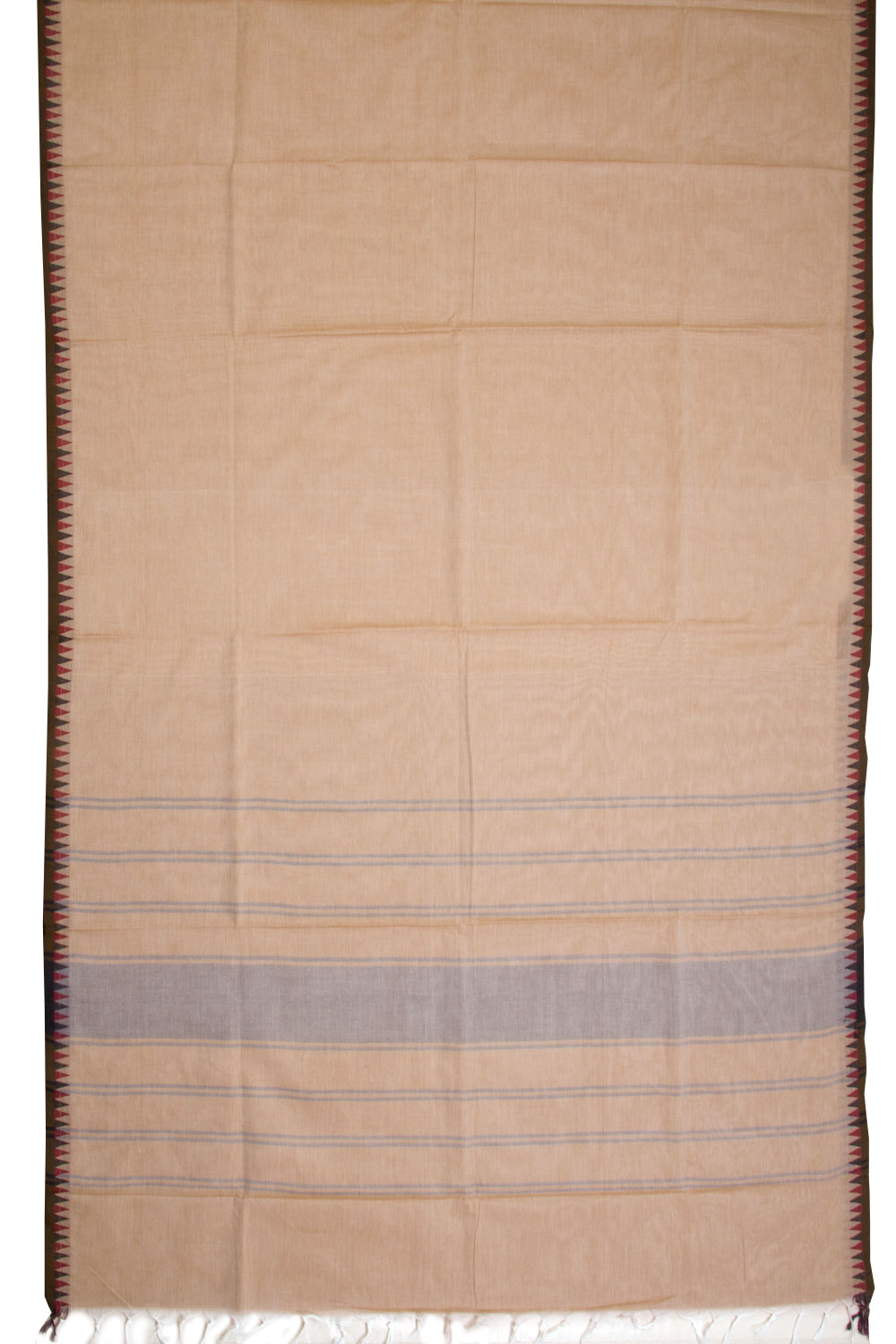 Beige Handwoven Kanchi Cotton Saree 10069300 - Avishya