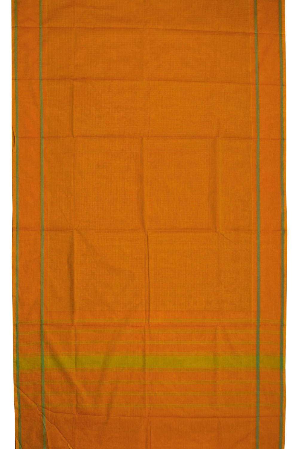 Orange Handwoven Kanchi Cotton Saree 10069309 - Avishya