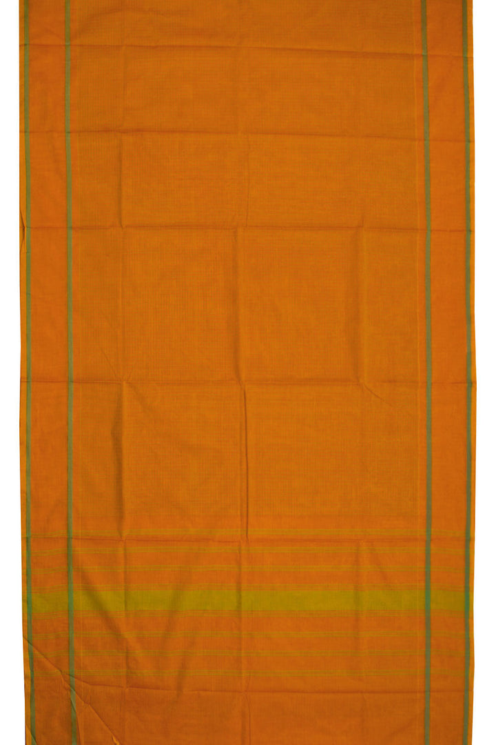 Orange Handwoven Kanchi Cotton Saree 10069309 - Avishya
