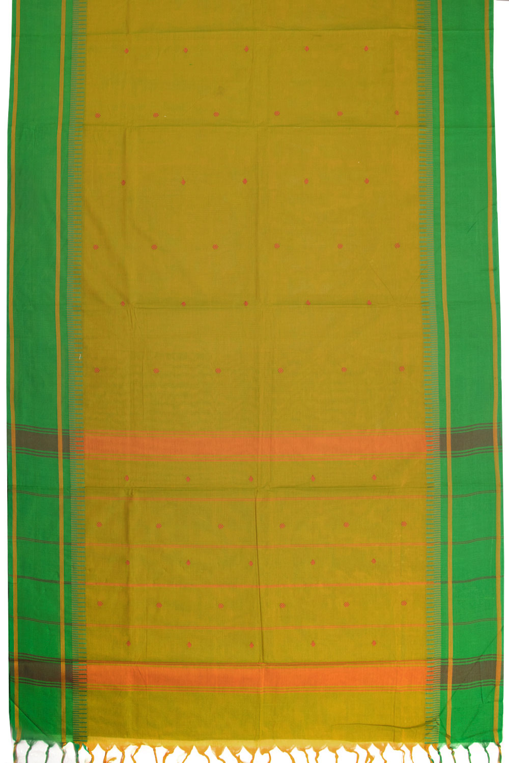 Green Handwoven Kanchi Cotton Saree 10069338 - Avishya