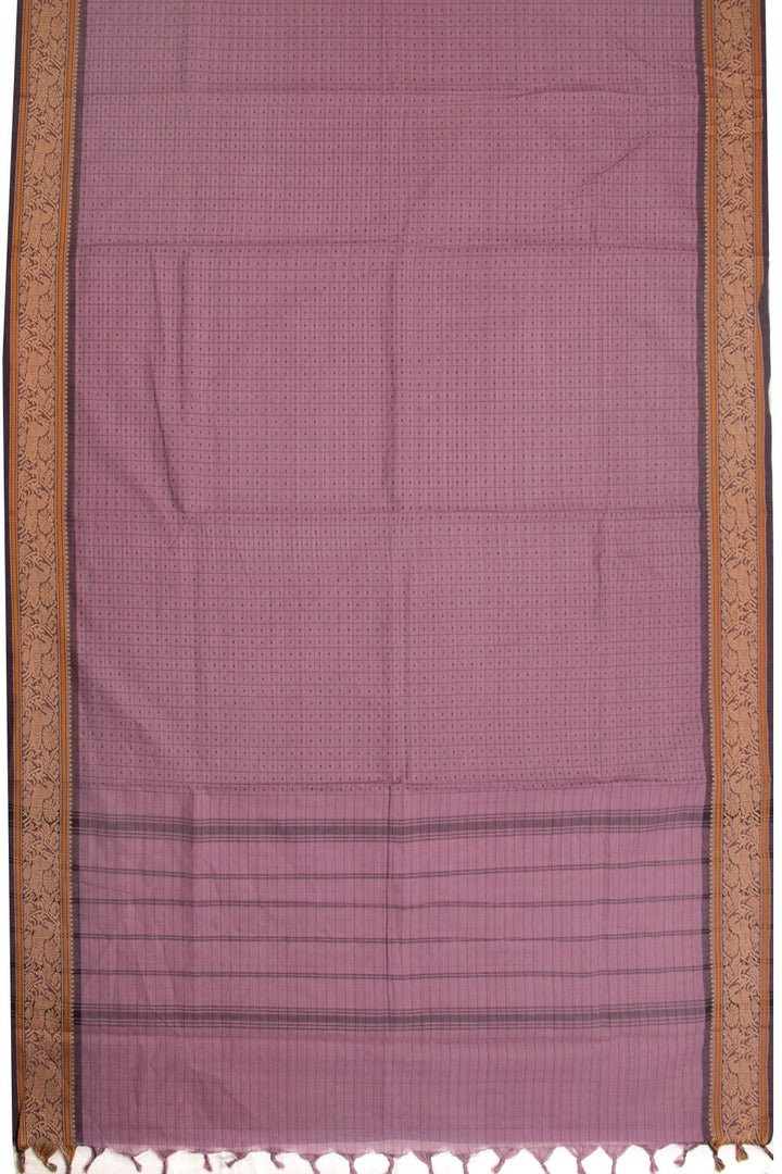 Mauve Handwoven Kanchi Cotton Saree 10069347 - Avishya