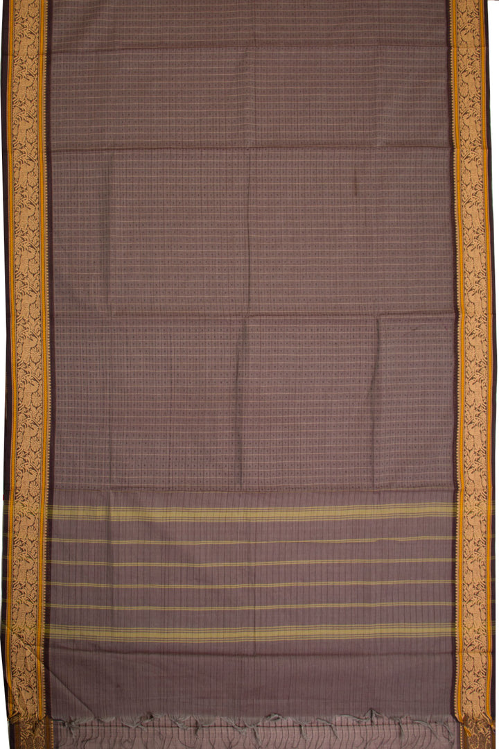 Grey Handwoven Kanchi Cotton Saree 10069349 - Avishya