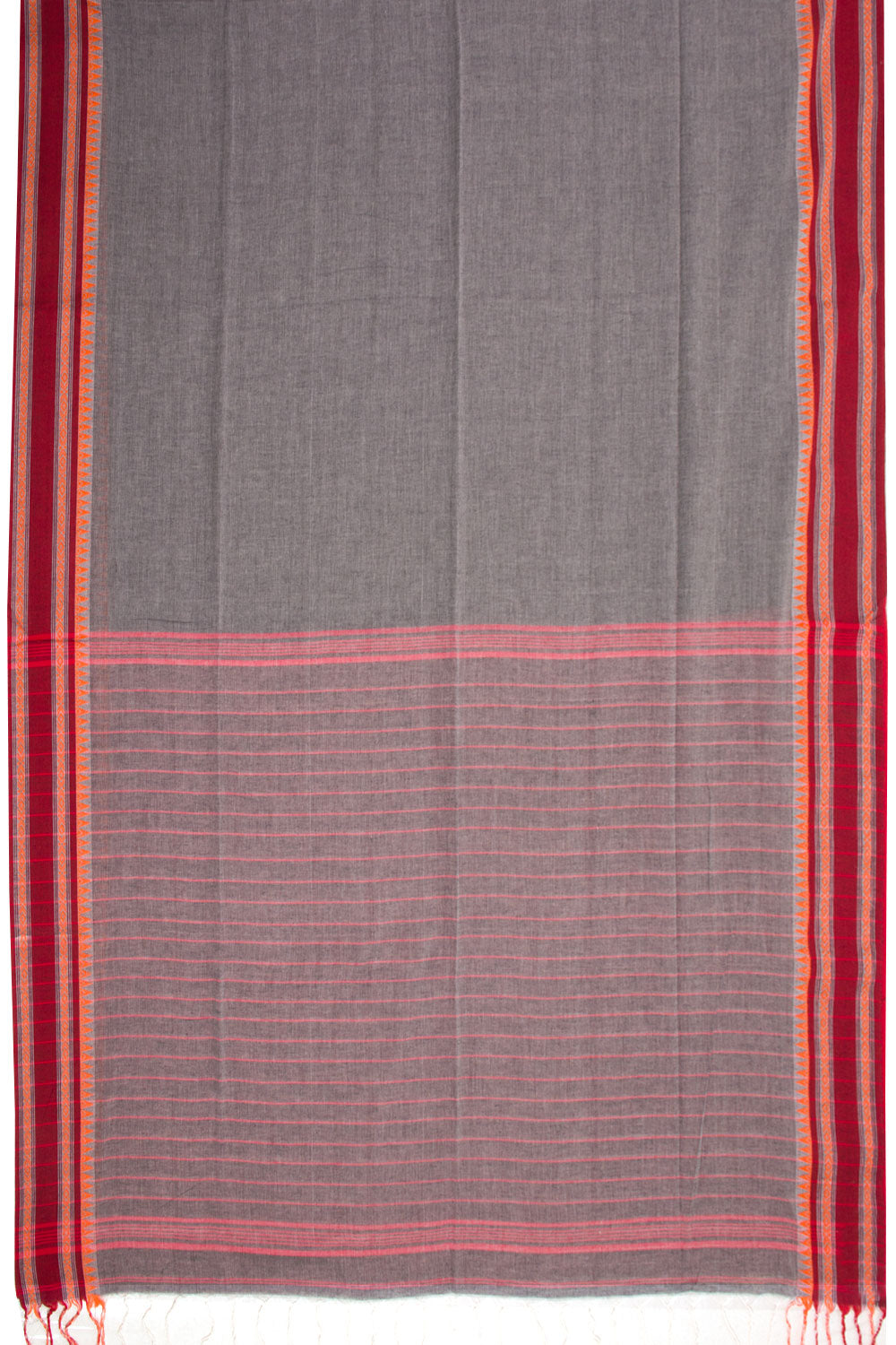 Grey Bengal Phulia Cotton Saree 10069423 - Avishya