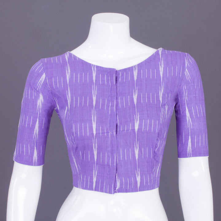 Lavender Handcrafted Ikat Cotton Blouse Without Lining 10069966- Avishya