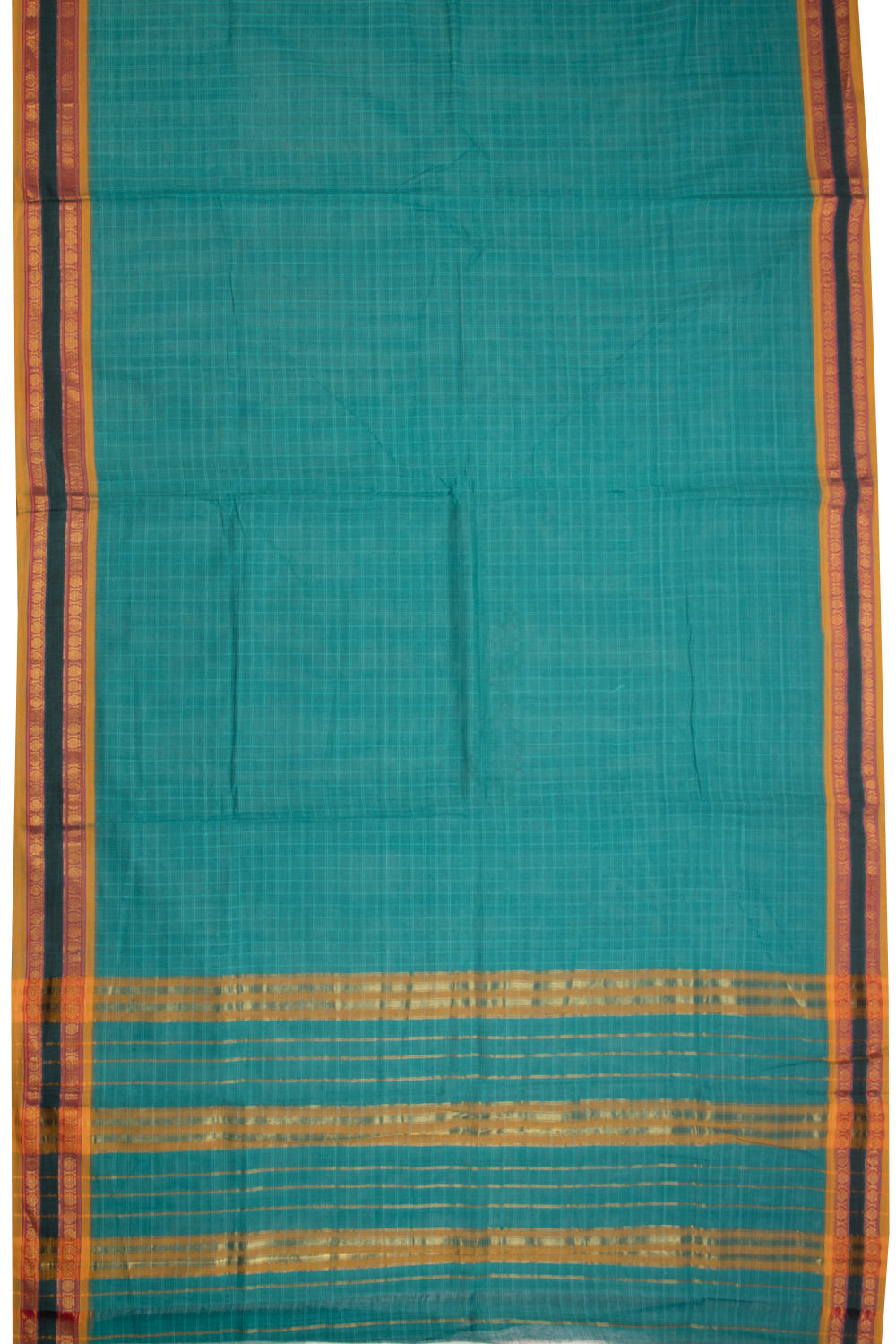 Green Handloom Narayanpet Cotton Saree Without Blouse 10064367 - Avishya
