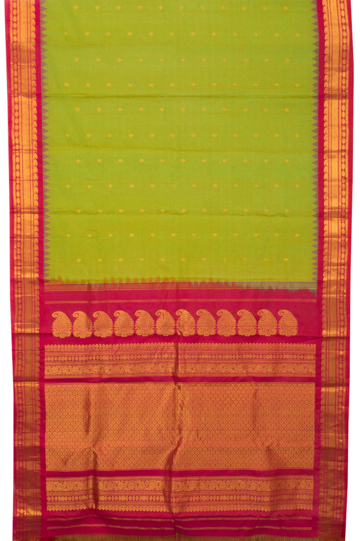 Green Gadwal Cotton Saree - Avishya